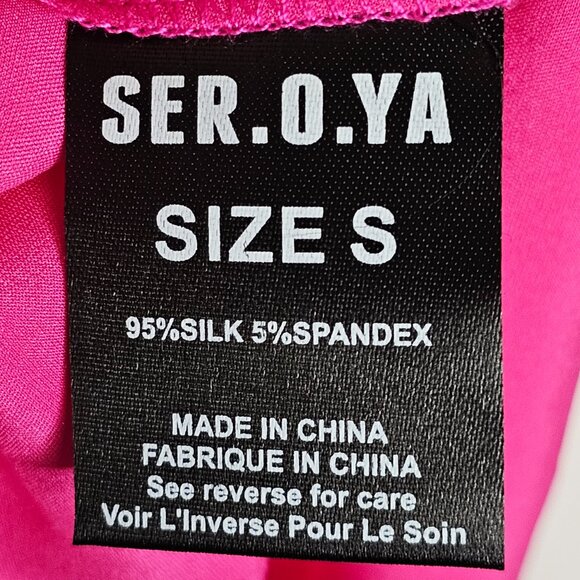NWT Revolve SER.O.YA Women's Fuchsia/Kendall Silk Dress Size Small - Picture 8 of 8